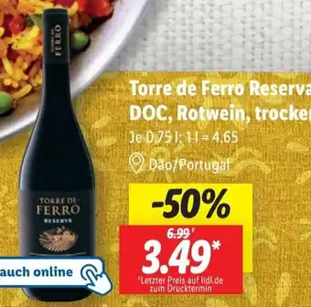 Lidl Torre de Ferro Reserva DOC, Rotwein, trocken Angebot