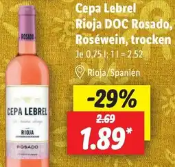 Lidl Cepa Lebrel Rioja DOC Rosado, Roséwein, trocken Angebot