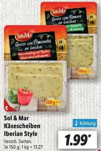 Lidl Sol & Mar Käsescheiben Iberian Style Angebot