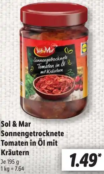 Lidl Sol & Mar Sonnengetrocknete Tomaten in Öl mit Kräutern Angebot