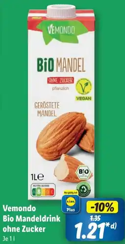 Lidl Vemondo Bio Mandeldrink ohne Zucker Angebot