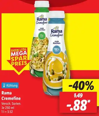 Lidl Rama Cremefine Angebot