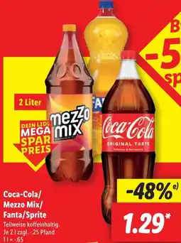 Lidl Coca-Cola/ Mezzo Mix/ Fanta/Sprite Angebot