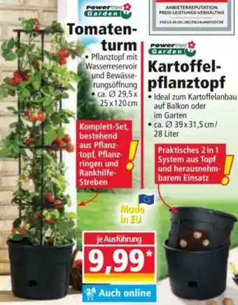 Norma Powertec Garden Tomatenturm oder Kartoffelpflanztopf Angebot