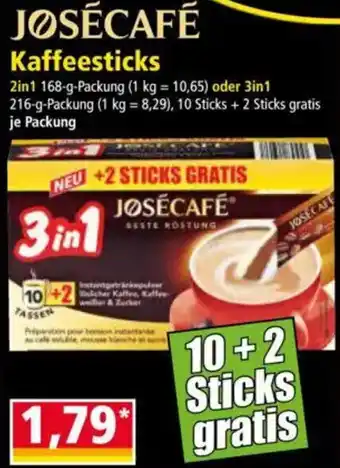 Norma JOSÉCAFÉ Kaffeesticks Angebot