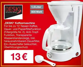 Woolworth DESKI Kaffeemaschine Angebot