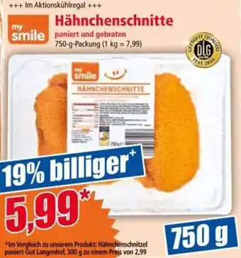 Norma My smile Hähnchenschnitte Angebot