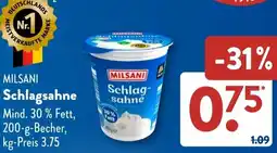 Aldi Süd MILSANI Schlagsahne Angebot