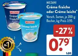 Aldi Süd MILSANI Crème fraîche oder Crème leicht Angebot