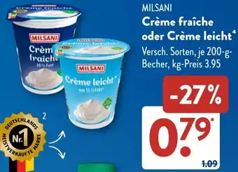 Aldi Süd MILSANI Crème fraîche oder Crème leicht Angebot