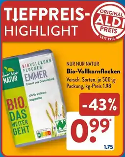 Aldi Süd NUR NUR NATUR Bio-Vollkornflocken Angebot