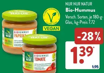 Aldi Süd NUR NUR NATUR Bio-Hummus Angebot