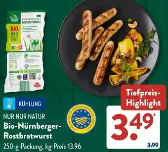 Aldi Süd NUR NUR NATUR Bio-Nürnberger Rostbratwurst Angebot