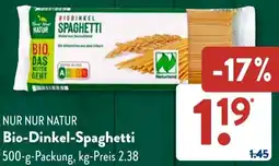 Aldi Süd NUR NUR NATUR Bio-Dinkel-Spaghetti Angebot