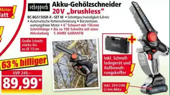 Norma Scheppach Akku-Gehölzschneider 20V ,,brushless" Angebot