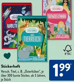 Aldi Süd Stickerheft Angebot