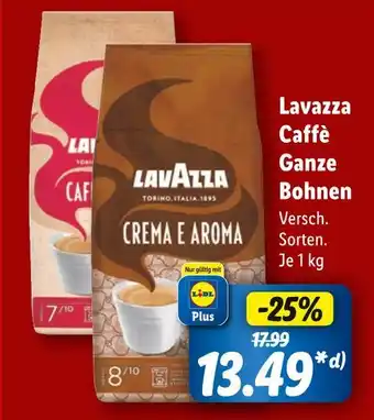 Lidl Lavazza caffè ganze bohnen Angebot