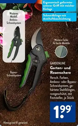 Aldi Süd GARDENLINE Garten- und Rosenschere Angebot