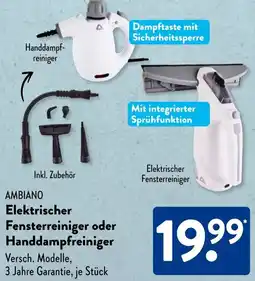 Aldi Süd AMBIANO Elektrischer Fensterreiniger oder Handdampfreiniger Angebot