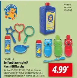 Lidl Pustefix seifenblasenspiel oder nachfüllflasche Angebot