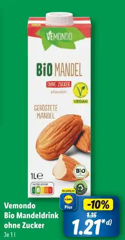 Lidl Vemondo bio mandeldrink ohne zucker Angebot