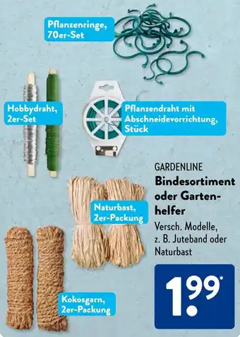 Aldi Süd GARDENLINE Bindesortiment oder Gartenhelfer Angebot