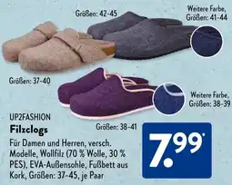 Aldi Süd UP2FASHION Filzclogs Angebot