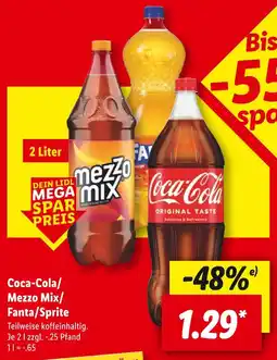 Lidl Coca-cola/mezzo mix/fanta/sprite 2 liter Angebot