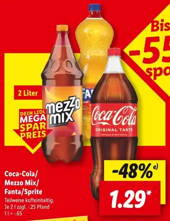 Lidl Coca-cola/mezzo mix/fanta/sprite 2 liter Angebot