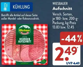 Aldi Süd WIESBAUER Aufschnitt Angebot