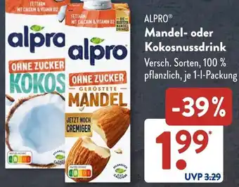 Aldi Süd ALPRO Mandel- oder Kokosnussdrink Angebot