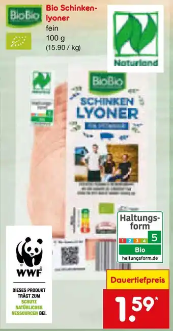 Netto Marken-Discount BioBio Schinkenlyoner Angebot