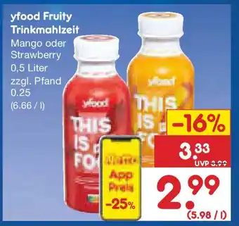 Netto Marken-Discount yfood Fruity Trinkmahlzeit Angebot