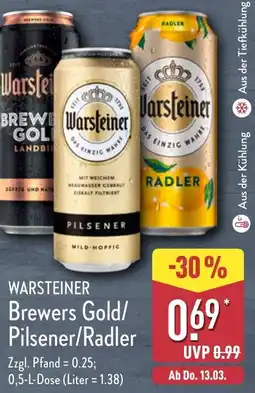 Aldi Nord WARSTEINER Brewers Gold/ Pilsener/Radler Angebot