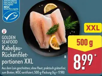 Aldi Nord GOLDEN SEAFOOD Kabeljau- Rückenfilet- portionen XXL Angebot