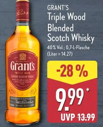 Aldi Nord GRANT'S Triple Wood Blended Scotch Whisky Angebot