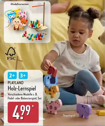 Aldi Nord PLAYLAND Holz-Lernspiel Angebot