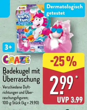 Aldi Nord CRAZE Badekugel mit Überraschung Angebot