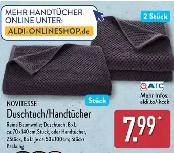 Aldi Nord NOVITESSE Duschtuch/Handtücher Angebot