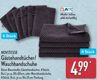 Aldi Nord NOVITESSE Gästehandtücher/ Waschhandschuhe Angebot