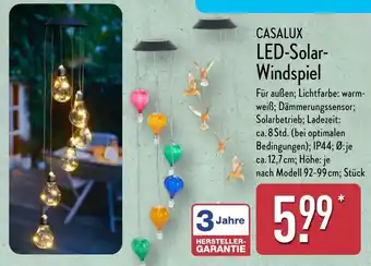 Aldi Nord CASALUX LED-Solar- Windspiel Angebot