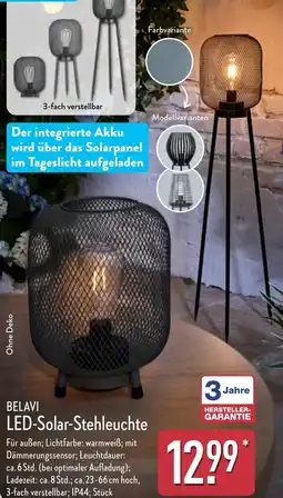 Aldi Nord BELAVI LED-Solar-Stehleuchte Angebot