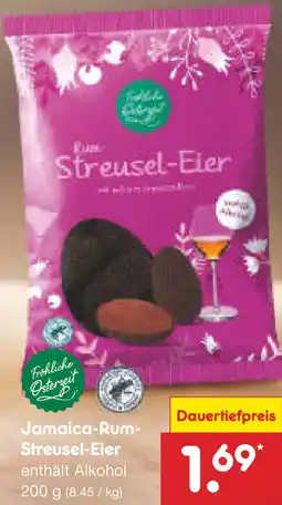 Netto Marken-Discount Fröhliche Osterzeit Jamaica-Rum- Streusel-Eier Angebot