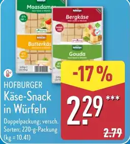 Aldi Nord HOFBURGER Käse-Snack in Würfeln Angebot