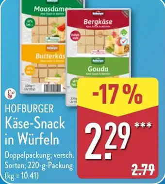 Aldi Nord HOFBURGER Käse-Snack in Würfeln Angebot