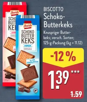 Aldi Nord BISCOTTO Schoko- Butterkeks Angebot