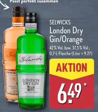 Aldi Nord SELWICKS London Dry Gin/Orange Angebot