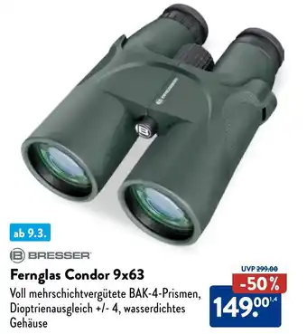 Aldi Nord BRESSER Fernglas Condor 9x63 Angebot