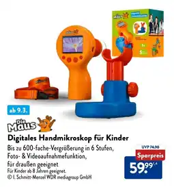 Aldi Nord Die Maus Digitales Handmikroskop für Kinder Angebot