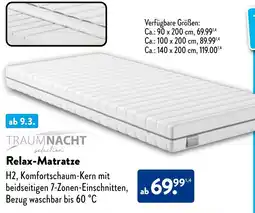 Aldi Nord TRAUMNACHT selection Relax-Matratze Angebot